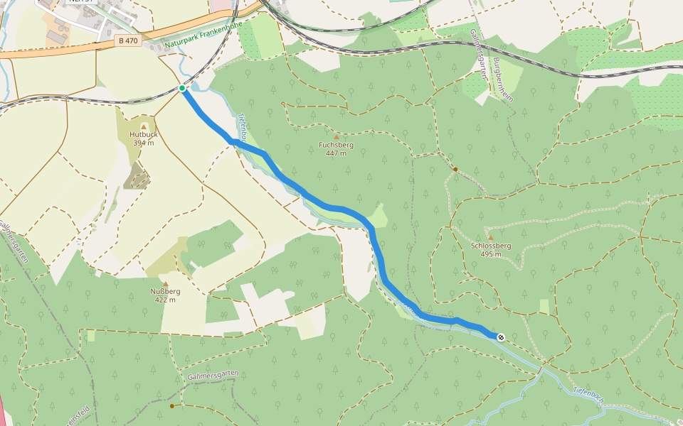 NaturLehrPfad Tiefenbach walking route map in Gallmersgarten
