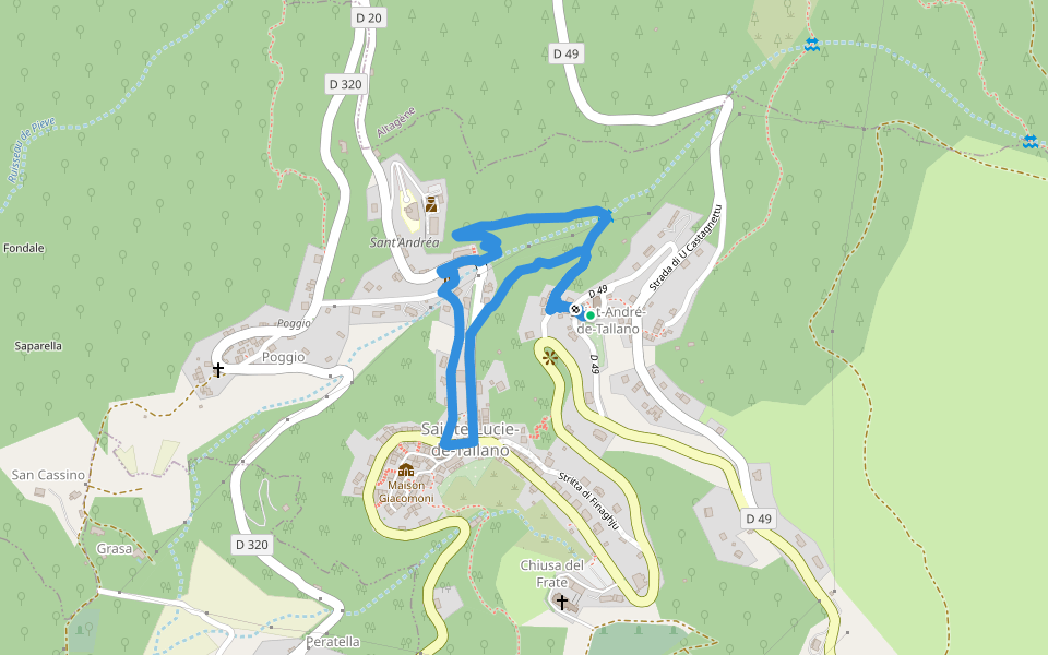 Sentier du Patrimoine de Sainte-Lucie-de-Tallano walking route map in Sainte-Lucie-de-Tallano