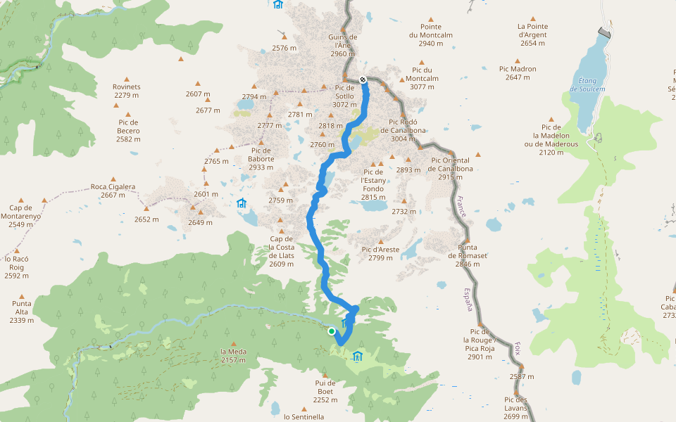 GR-T 61 La Molinasa al Port de Sotllo walking route map in Alins