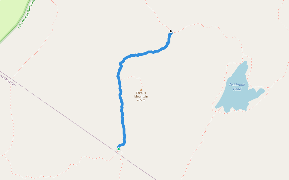 Erebus North Slope Trail walking route map in Clemons