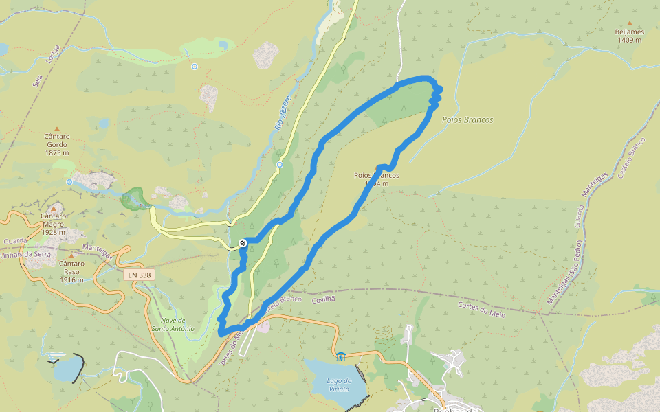 Rota dos Poios Brancos walking route map in Loriga