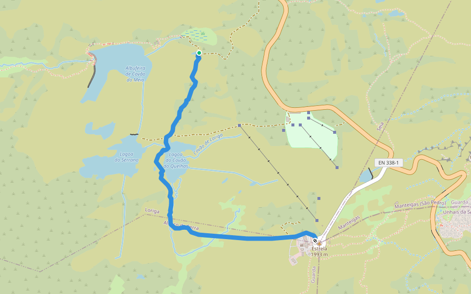 Rota da Garganta de Loriga - Derivação walking route map in Loriga