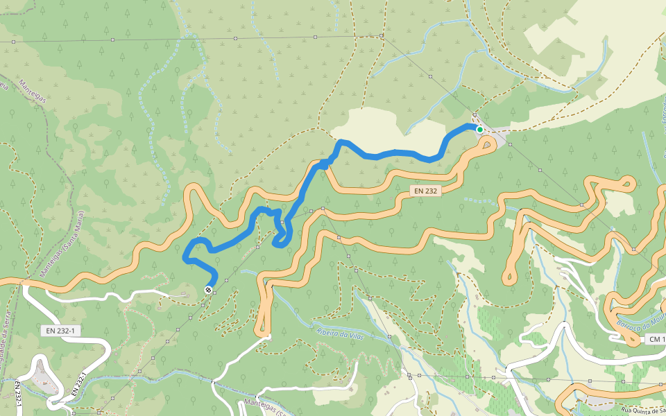 Rota do Covão de Santa Maria - Derivação walking route map in Manteigas