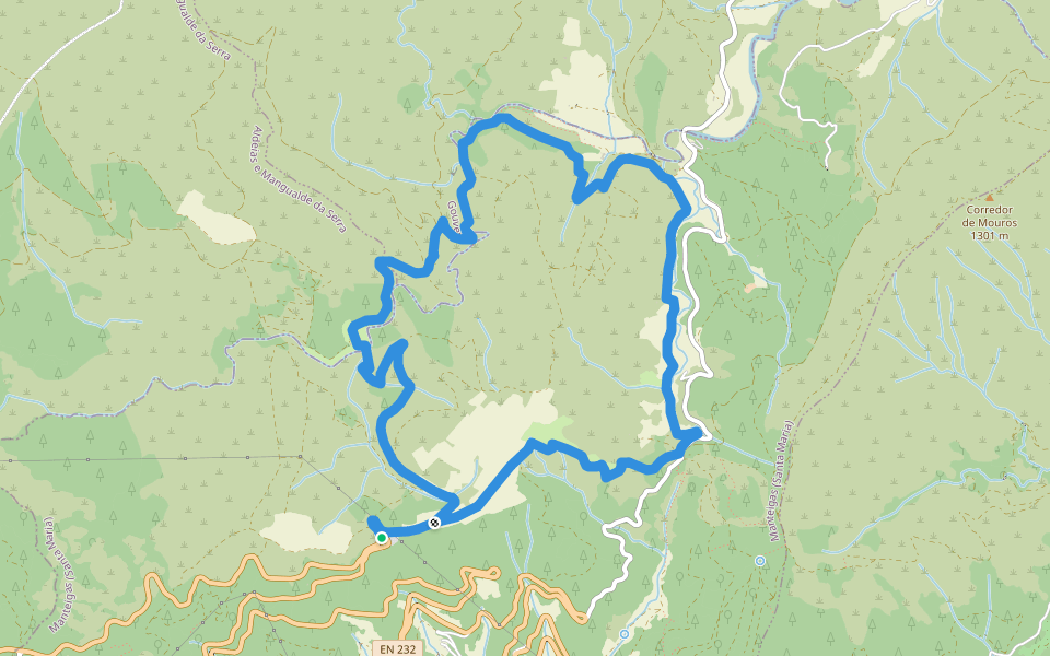 Rota do Covão de Santa Maria walking route map in Castelo Melhor