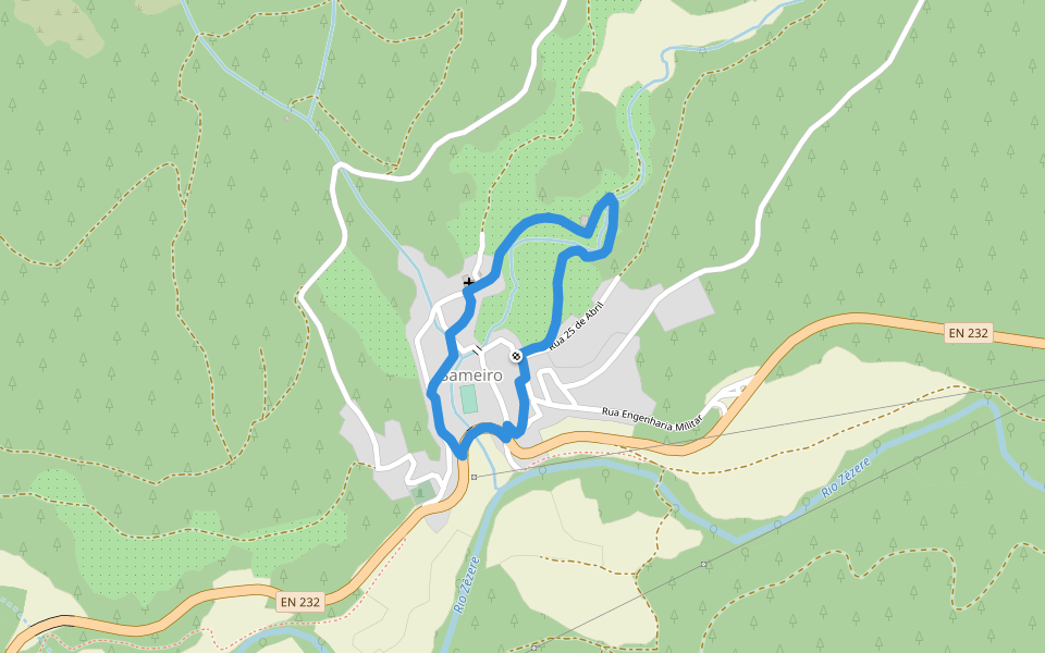 Rota do Sameiro walking route map in Sameiro