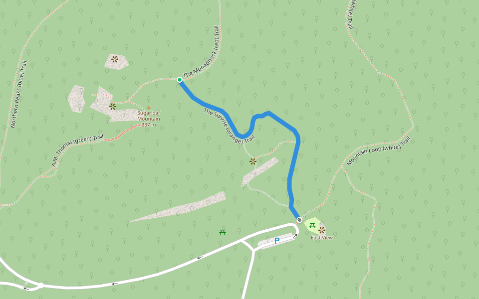 The Sunrise Trail walking route map in Dickerson
