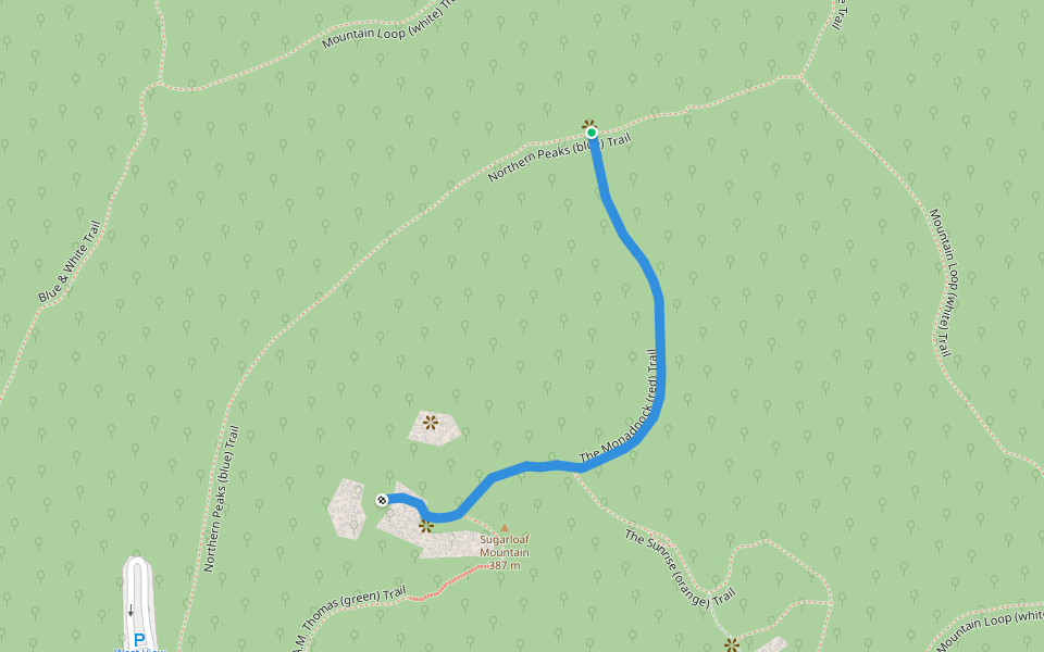 The Monadnock Trail walking route map in Dickerson