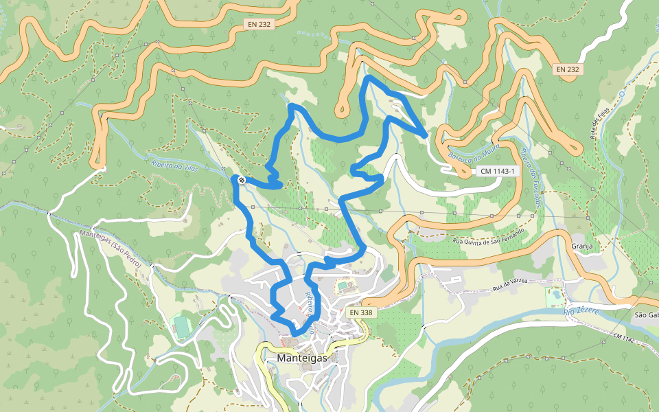 Rota das Quartelas walking route map in Castelo Melhor