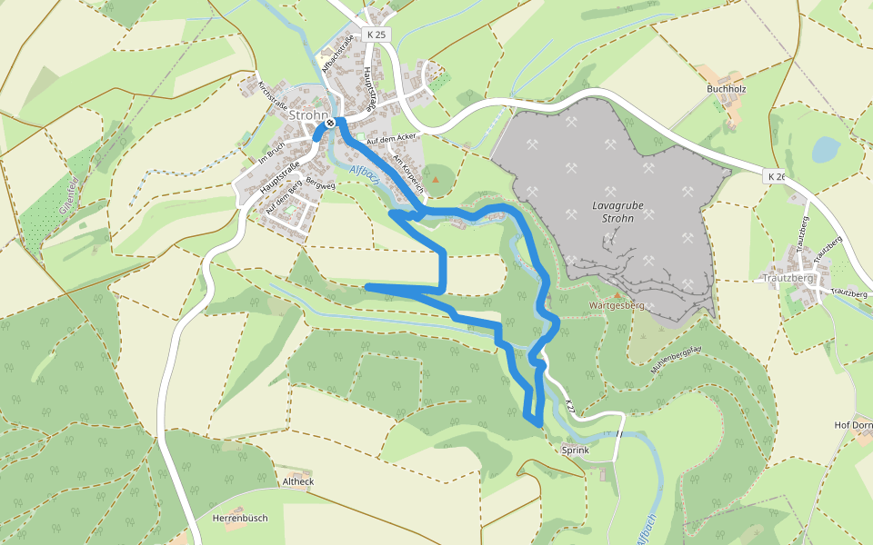 Rundweg Strohner Schweiz walking route map in Strohn