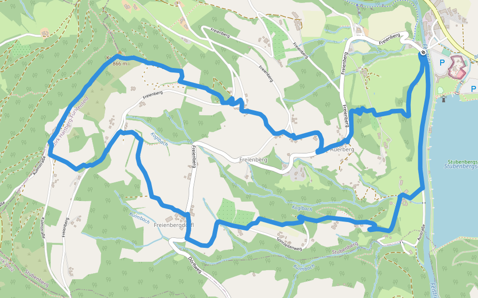 Kulmweg walking route map in Stubenberg