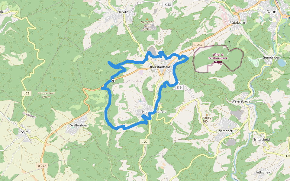 HeimatSpur 1000-jähriger Weg walking route map in Oberstadtfeld