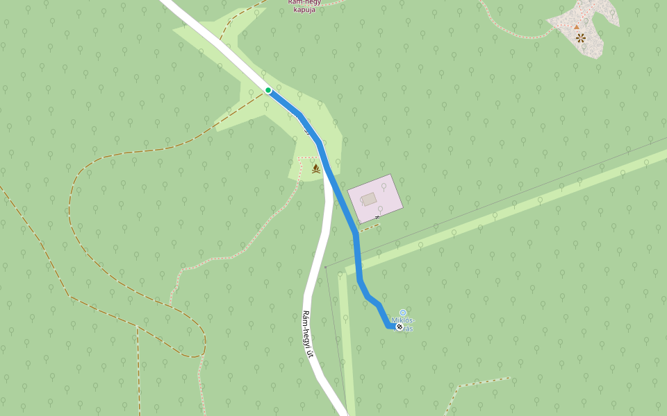 Z● (Miklós-forrás) walking route map in Dömös