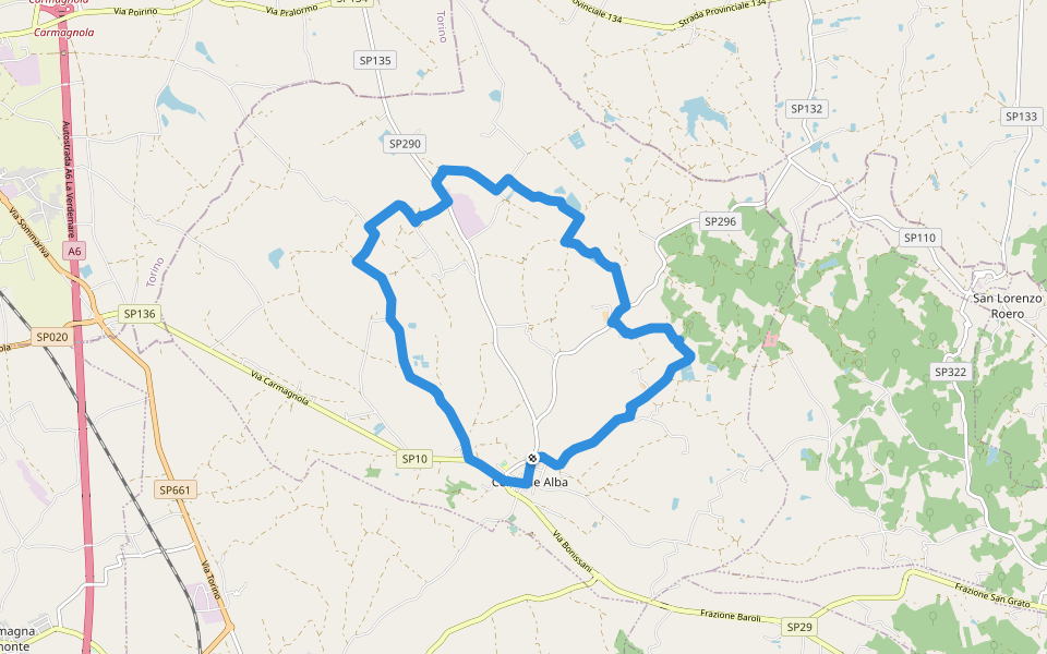 Sentiero della Battaglia walking route map in Ceresole Alba