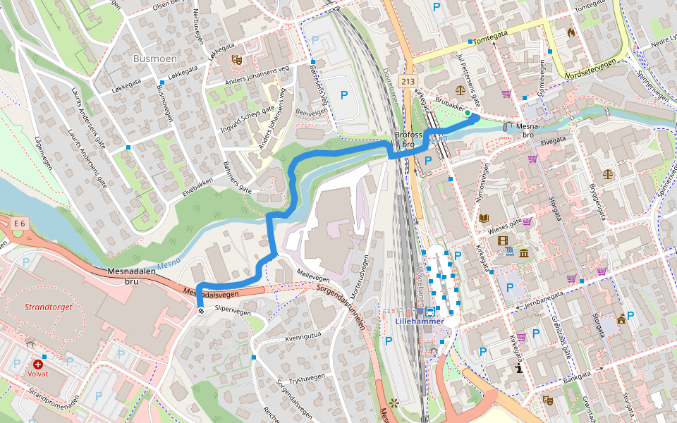 Mesna Kultursti walking route map in Lillehammer