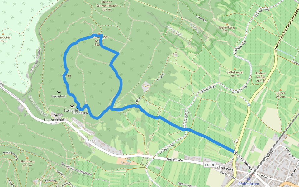 tut-gut-Wanderweg Pfaffstätten Route 3 walking route map in Pfaffstätten