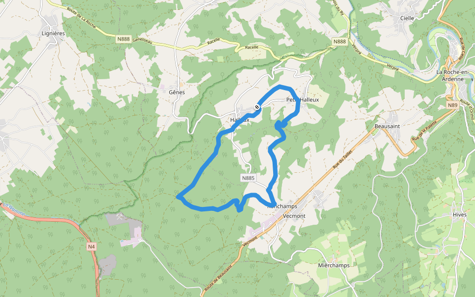 3. Halleux walking route map in La Roche-en-Ardenne