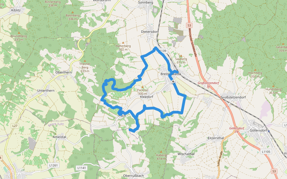 Tut Gut - Panoramaweg walking route map in Hollabrunn