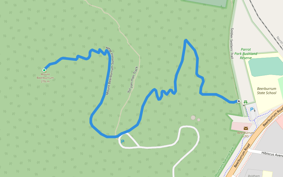 Mount Beerburrum Summit Walk walking route map in Beerburrum