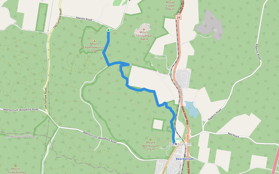 Soldier Settlers trail walking route map in Glass House Mountains
