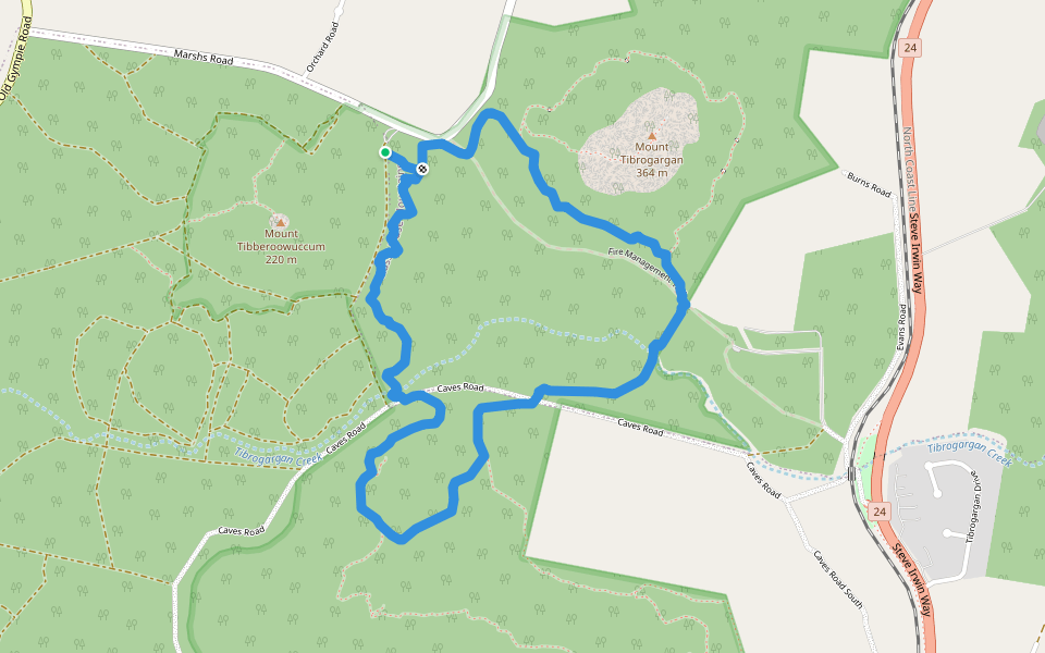 Trachyte Circuit walking route map in Glass House Mountains