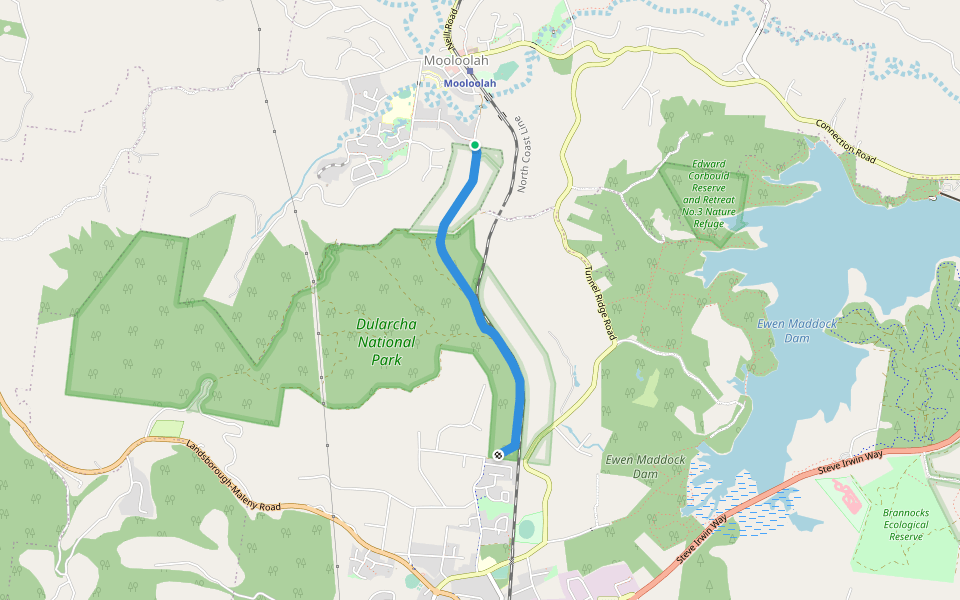 Tunnel track walking route map in Mooloolah Valley