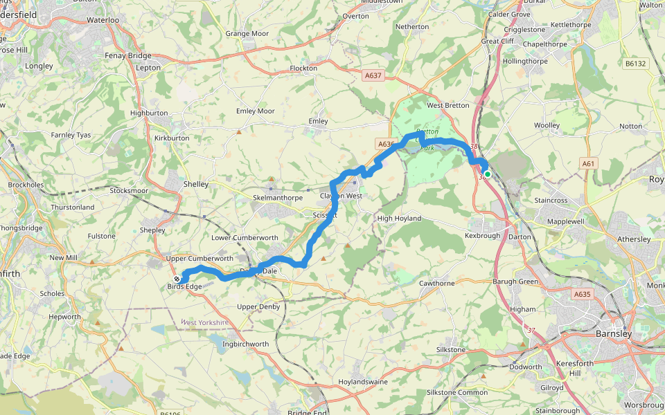 Dearne Way walking route map in Haigh