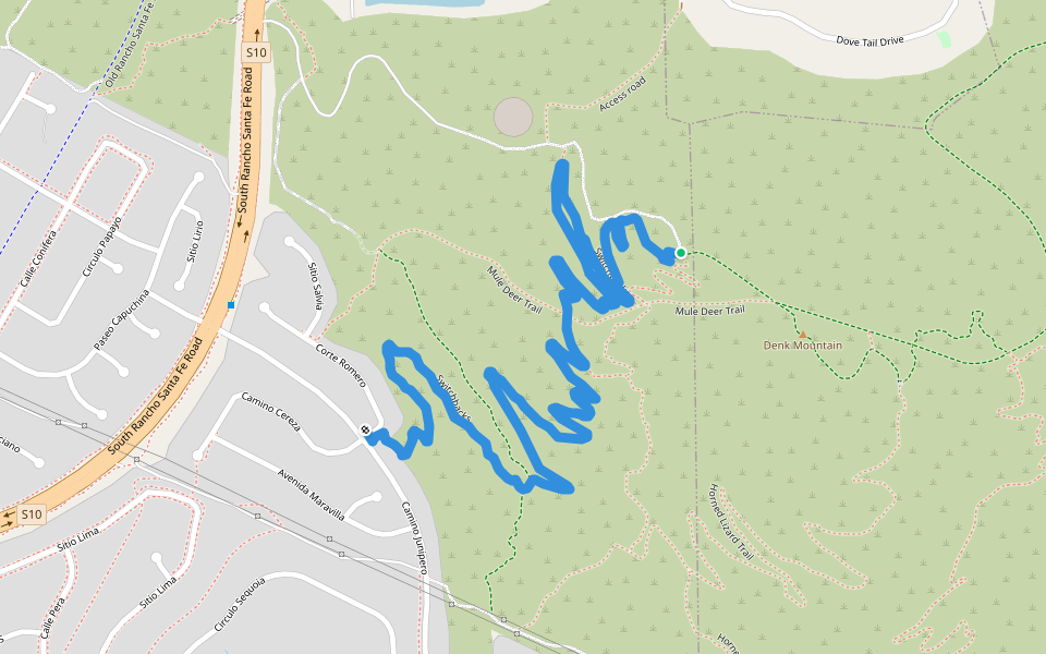 Switchbacks Trail walking route map in Carlsbad