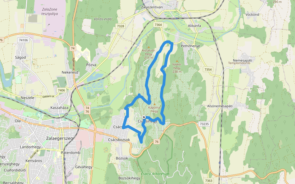 K╱, Horhosok útja walking route map in Zalaegerszeg