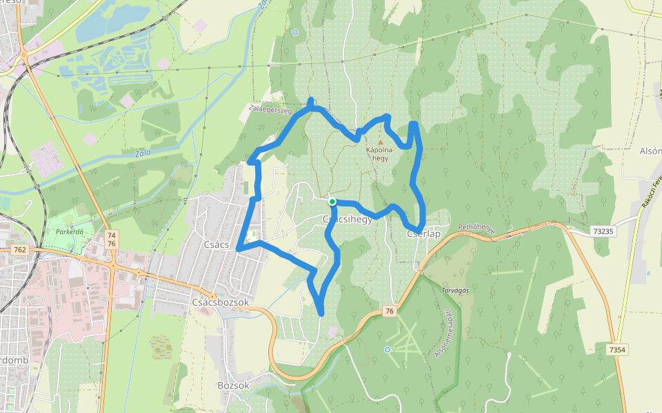 ZT, Horhosok útja walking route map in Zalaegerszeg