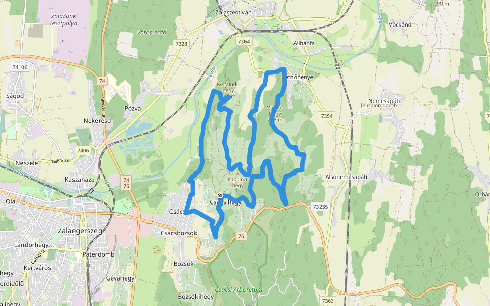 P╱, Horhosok útja walking route map in Zalaegerszeg
