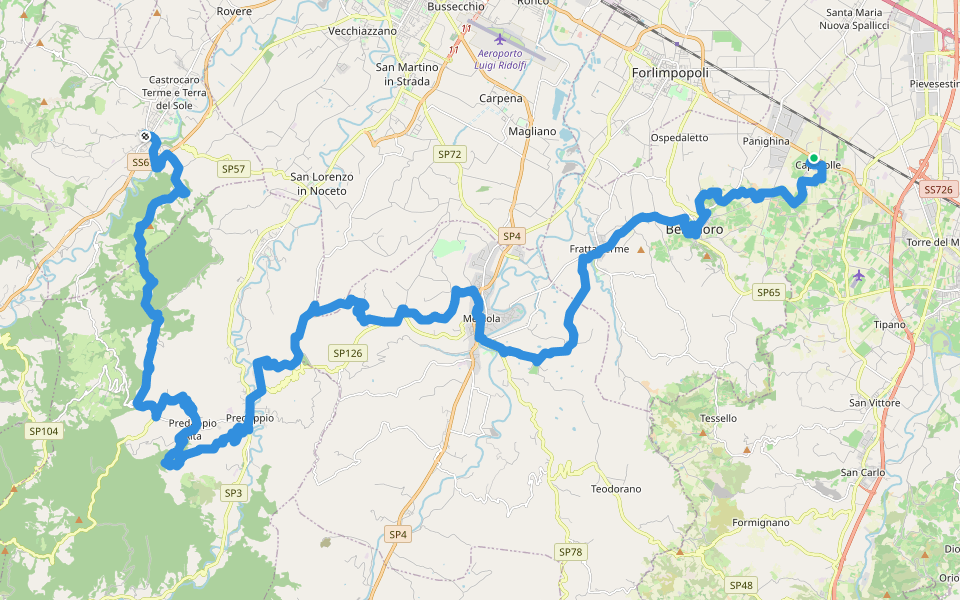 Terre Spungone Trekking walking route map in Capocolle