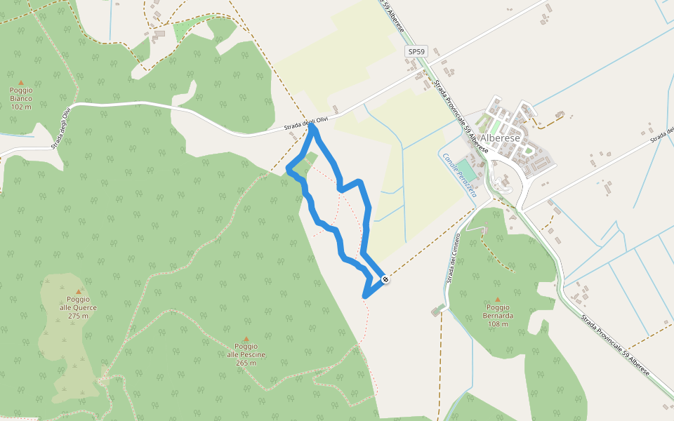 A6 Forestale e Faunistico walking route map in Alberese
