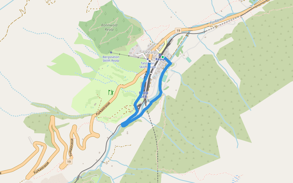 Rundweg Biel walking route map in Realp