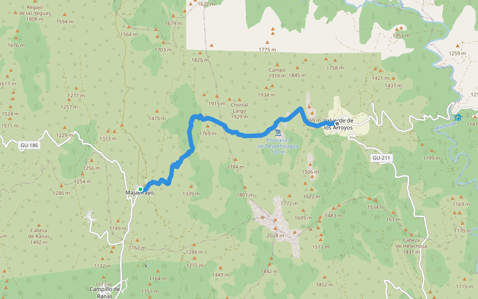 [GR 60] Pueblos de la Arquitectura Negra (Etapa 1) walking route map in Majaelrayo