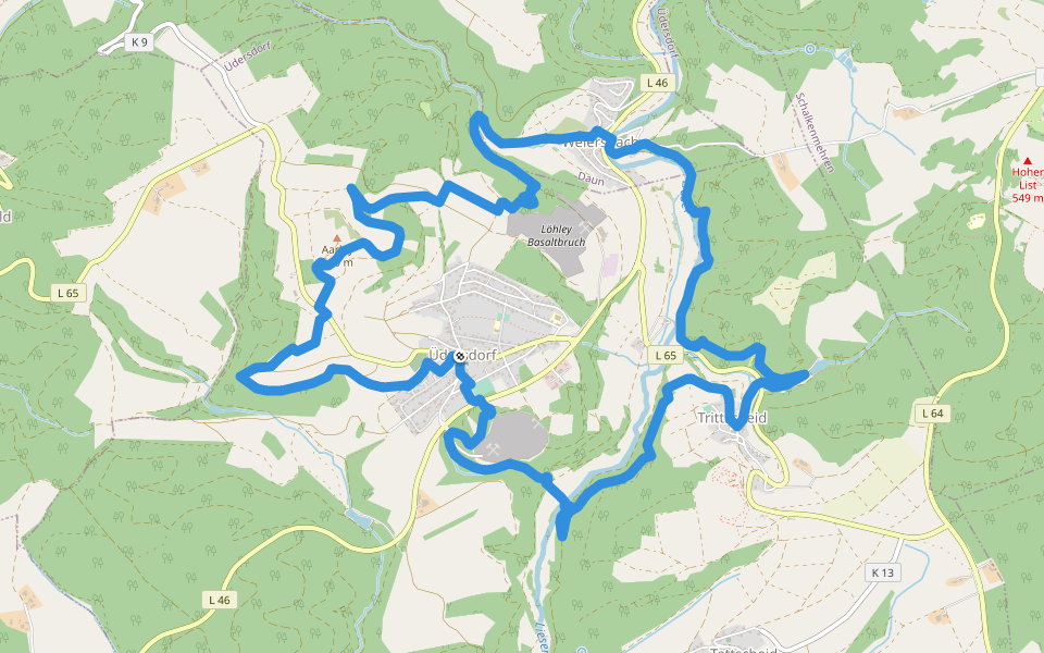 HeimatSpur Wasser- und Felsenweg walking route map in Üdersdorf