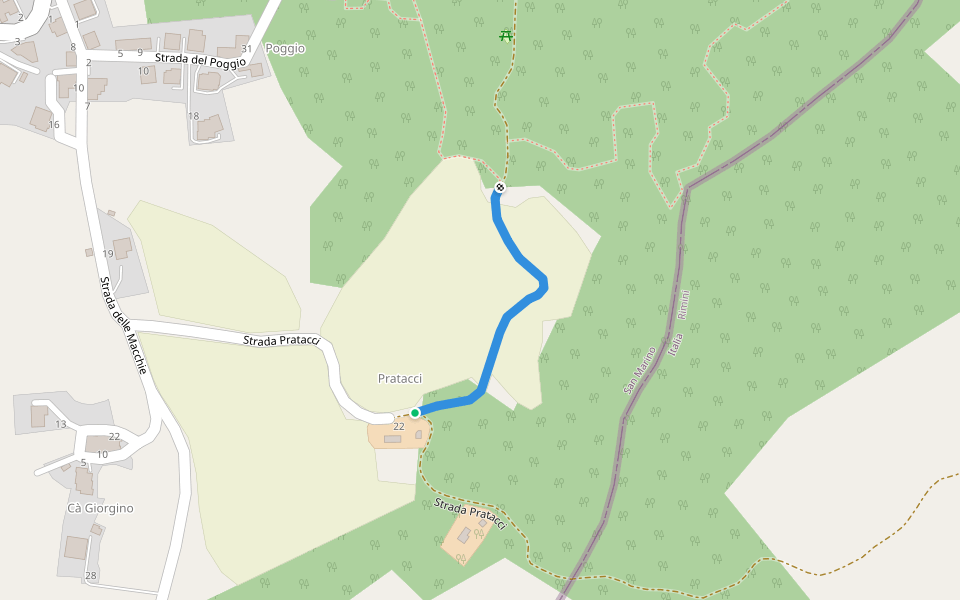 Crete walking route map in Montegiardino