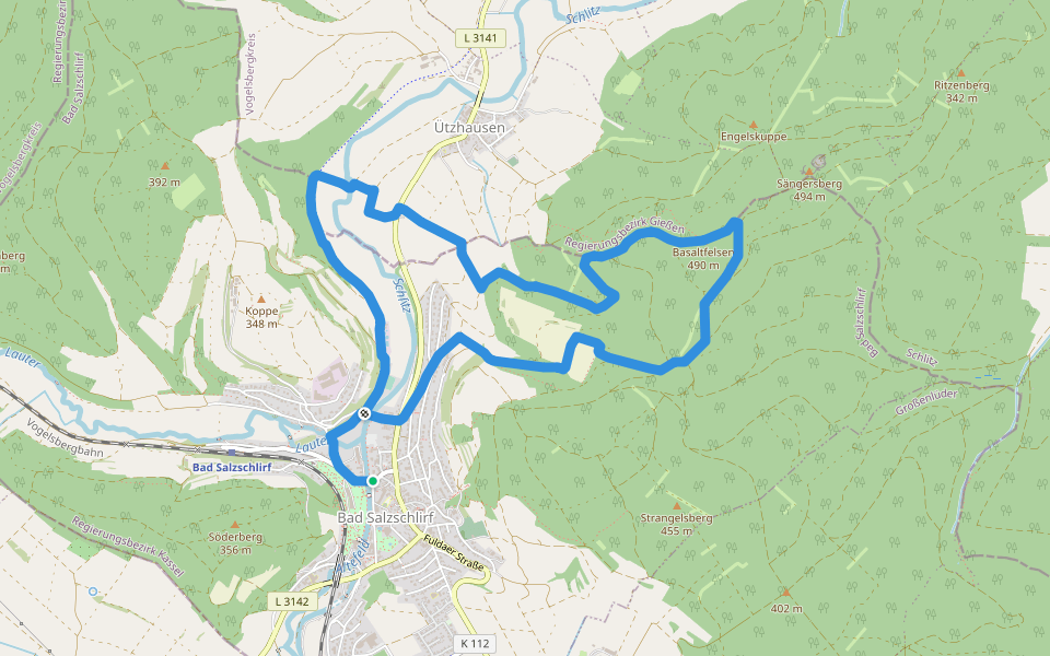 Bad Salzschlirf Rhön 2 walking route map in Bad Salzschlirf