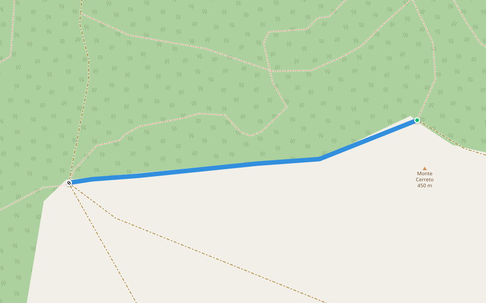 Monte Cerreto - variante A walking route map in Valdragone