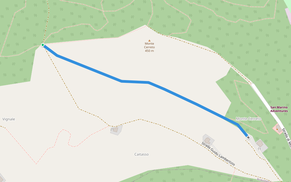 Monte Cerreto - Variante E walking route map in Acquaviva
