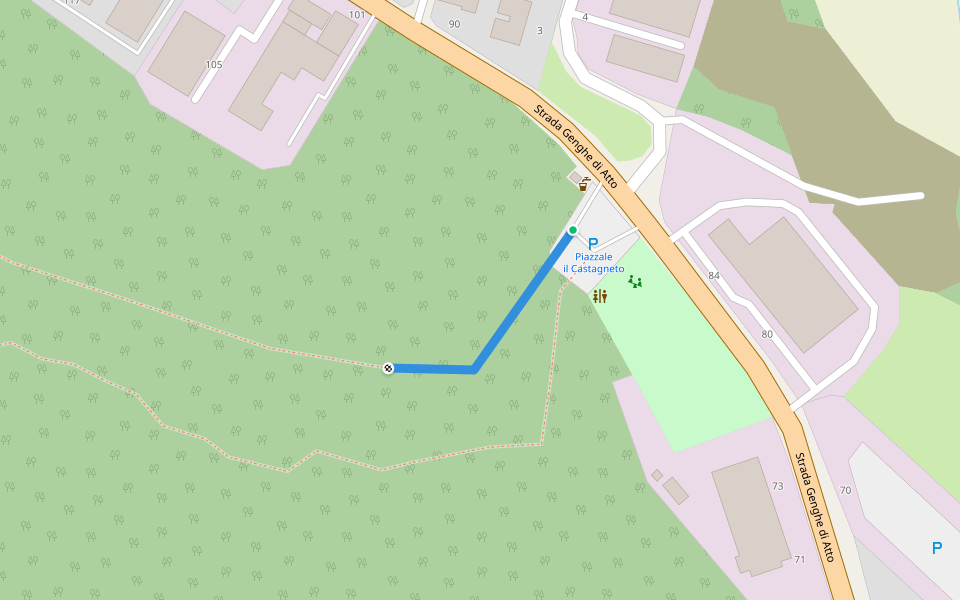 Monte Cerreto - Variante C walking route map in Acquaviva