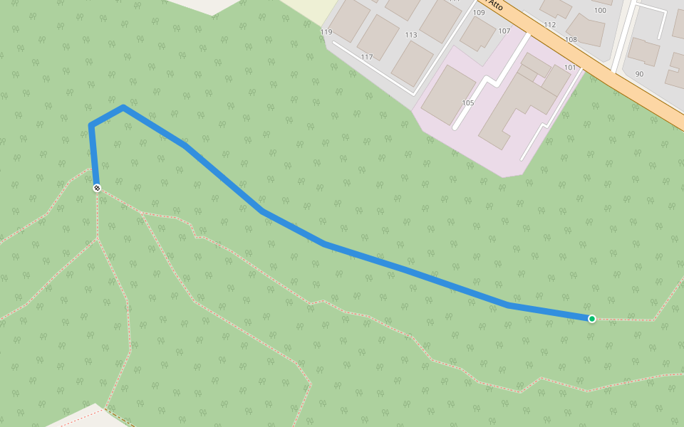 Monte Cerreto - Variante B walking route map in Acquaviva