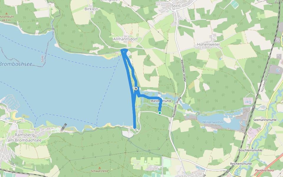 Erlebnispfad Weg der Wasserkraft walking route map in Pleinfeld