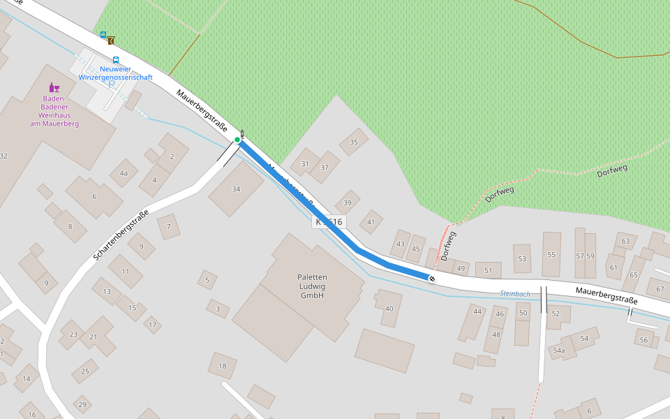 Neuweier Abzweig Schartenbergstraße - Neuweier Unter dem Mauerberg