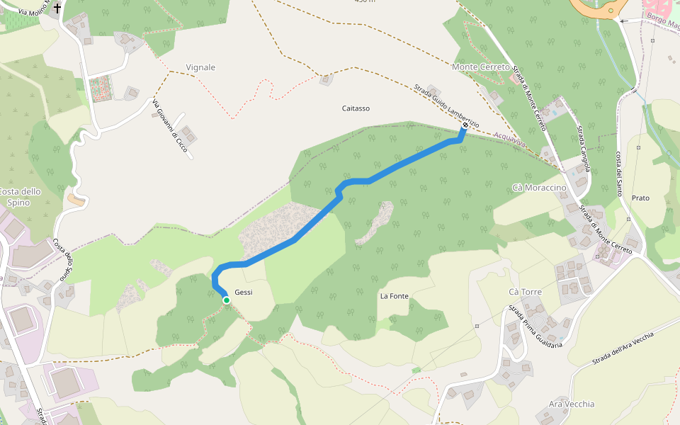 Gessi - variante A walking route map in Acquaviva