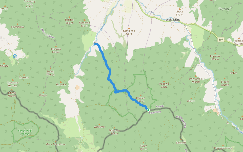 Kamień - Lipowiec walking route map in Czeremcha