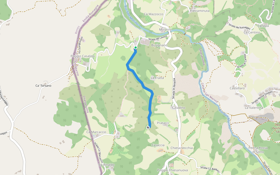 La Venezia walking route map in Chiesanuova