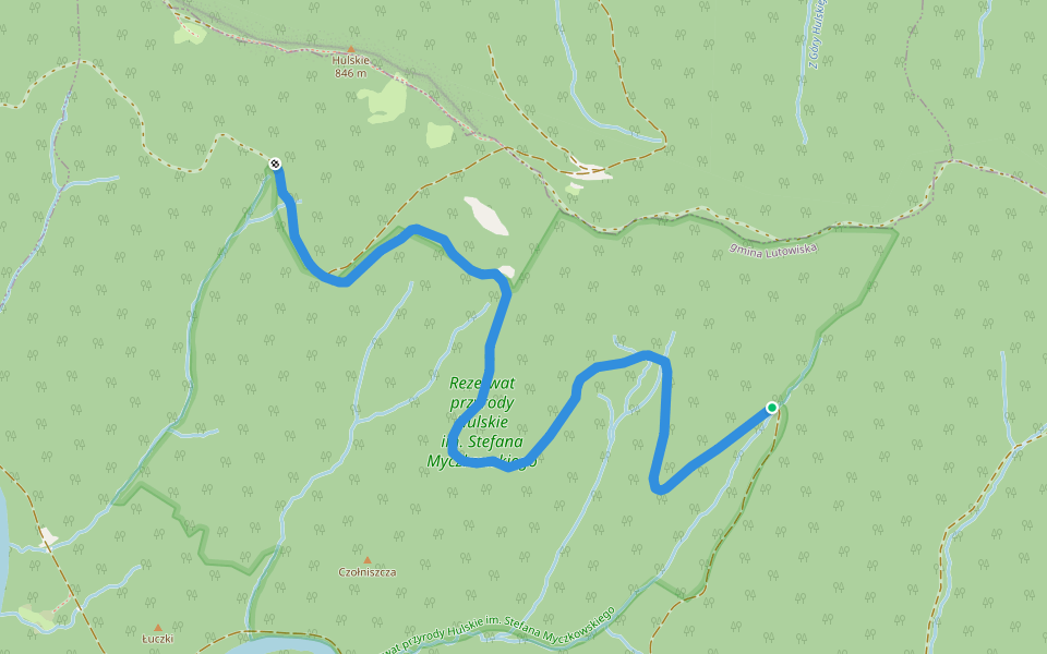 Ścieżka dydaktyczna "Hulskie" walking route map in Rosochate