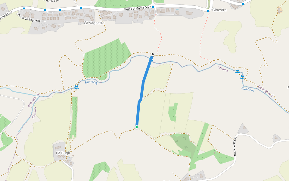 Ca' Bugli (variante A) walking route map in Faetano