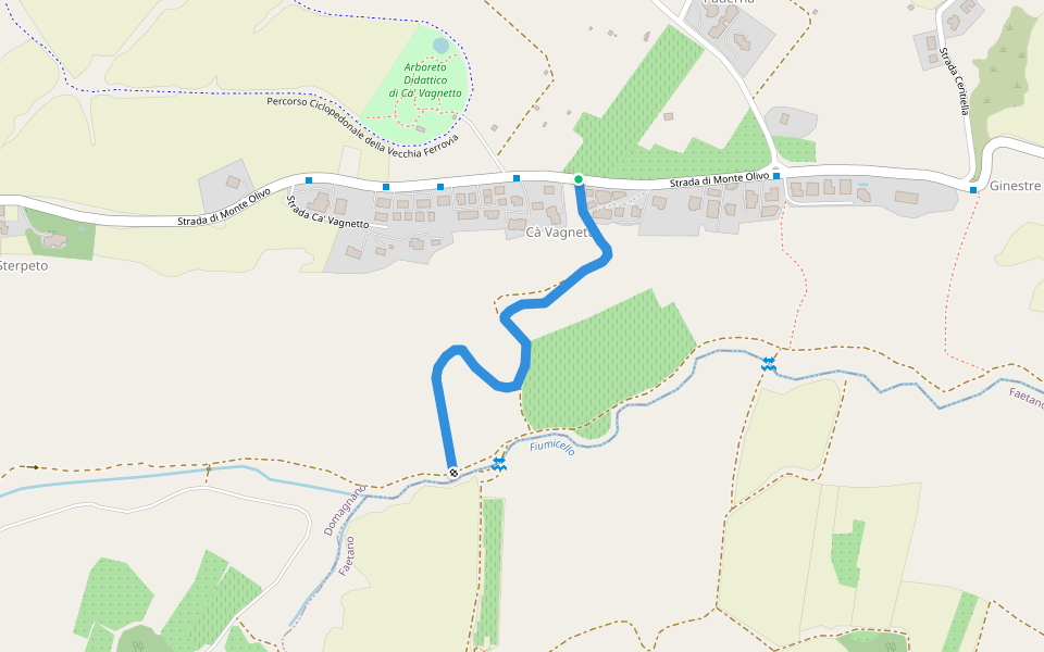 Ca' Vagnetto - Sterpeto walking route map in Domagnano