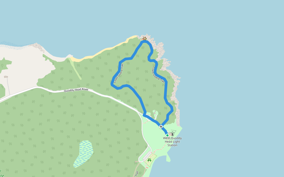 Quoddy Coast Guard Trail walking route map in Lubec